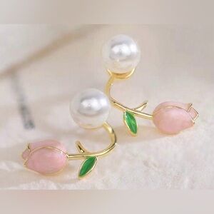 Pink Rose Earrings